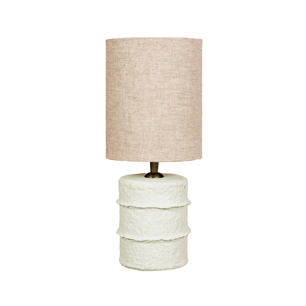 Lampe à poser en papier mâché blanc cassé - H30 cm