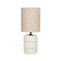Lampe à poser en papier mâché blanc cassé - H30 cm