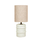 Lampe à poser en papier mâché blanc cassé - H30 cm