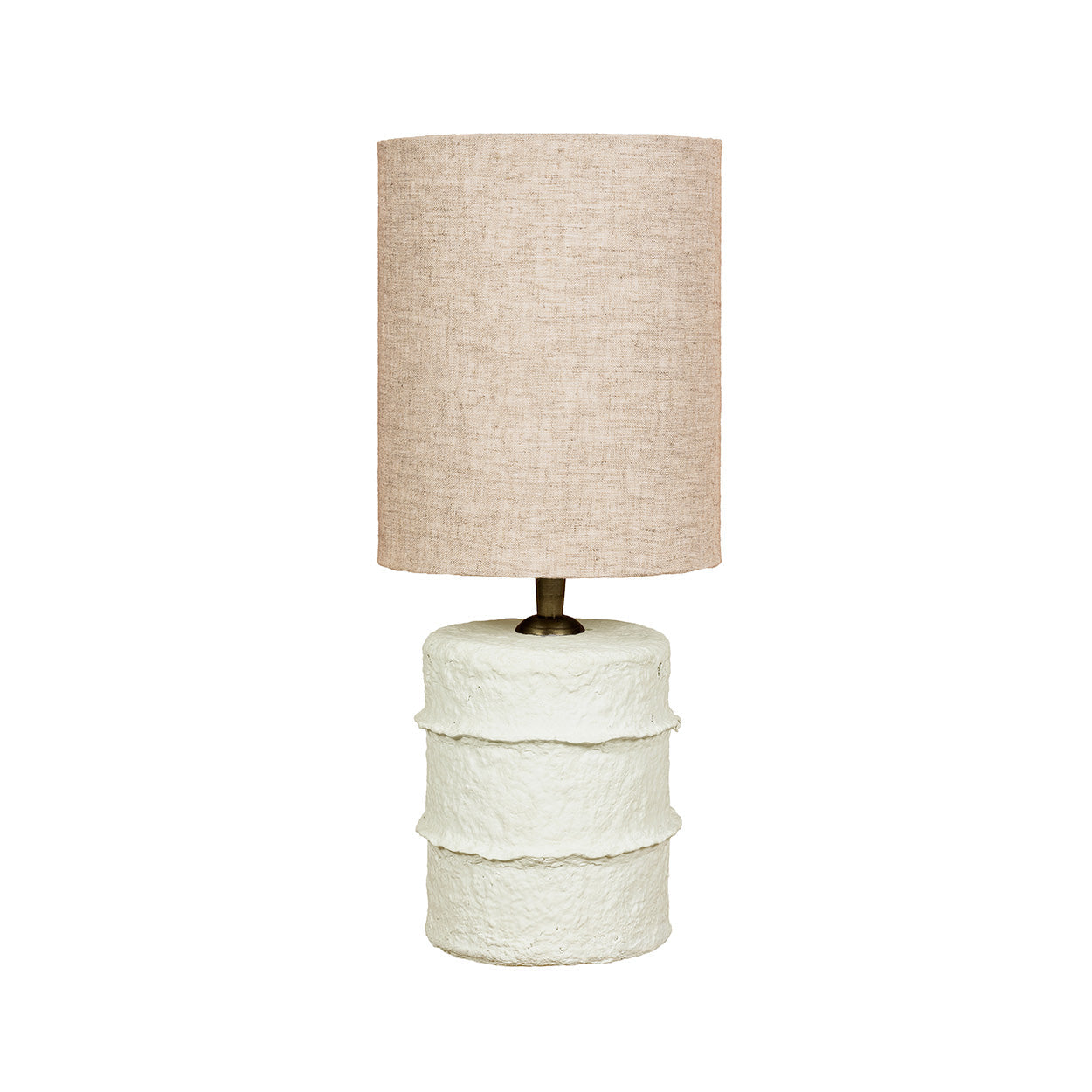 Lampe à poser en papier mâché blanc cassé - H30 cm