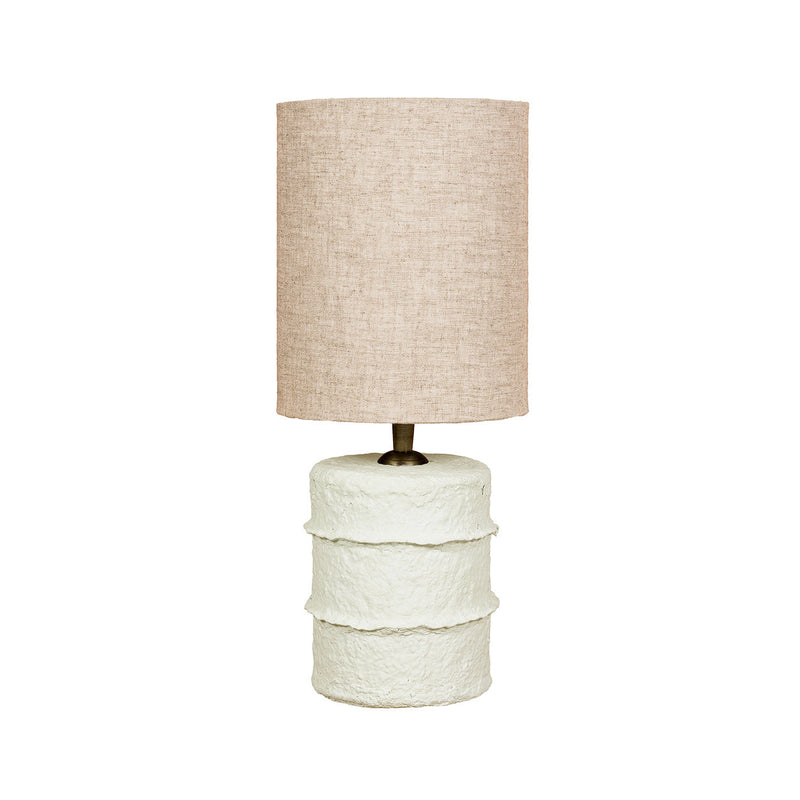 Lampe à poser en papier mâché blanc cassé - H30 cm
