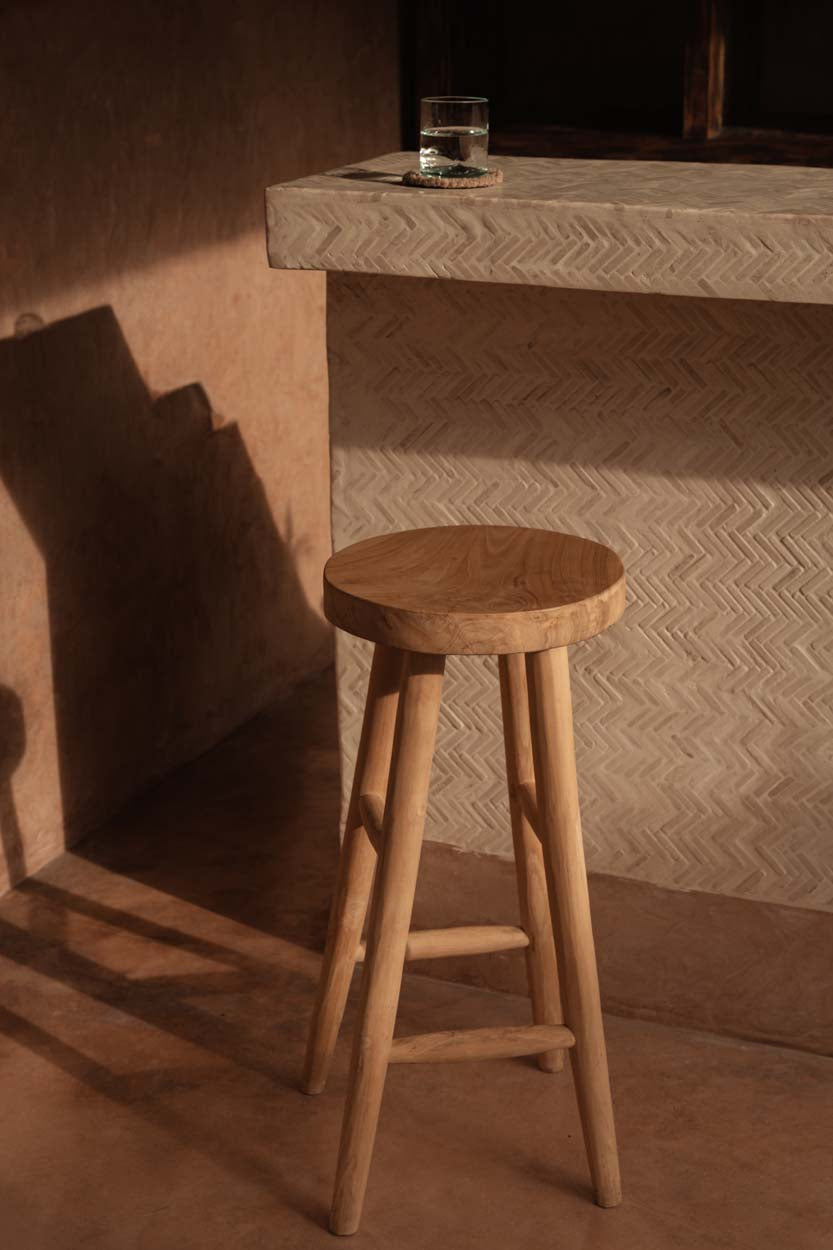 Tabouret de bar en bois naturel – Ø35 cm hauteur 75 cm