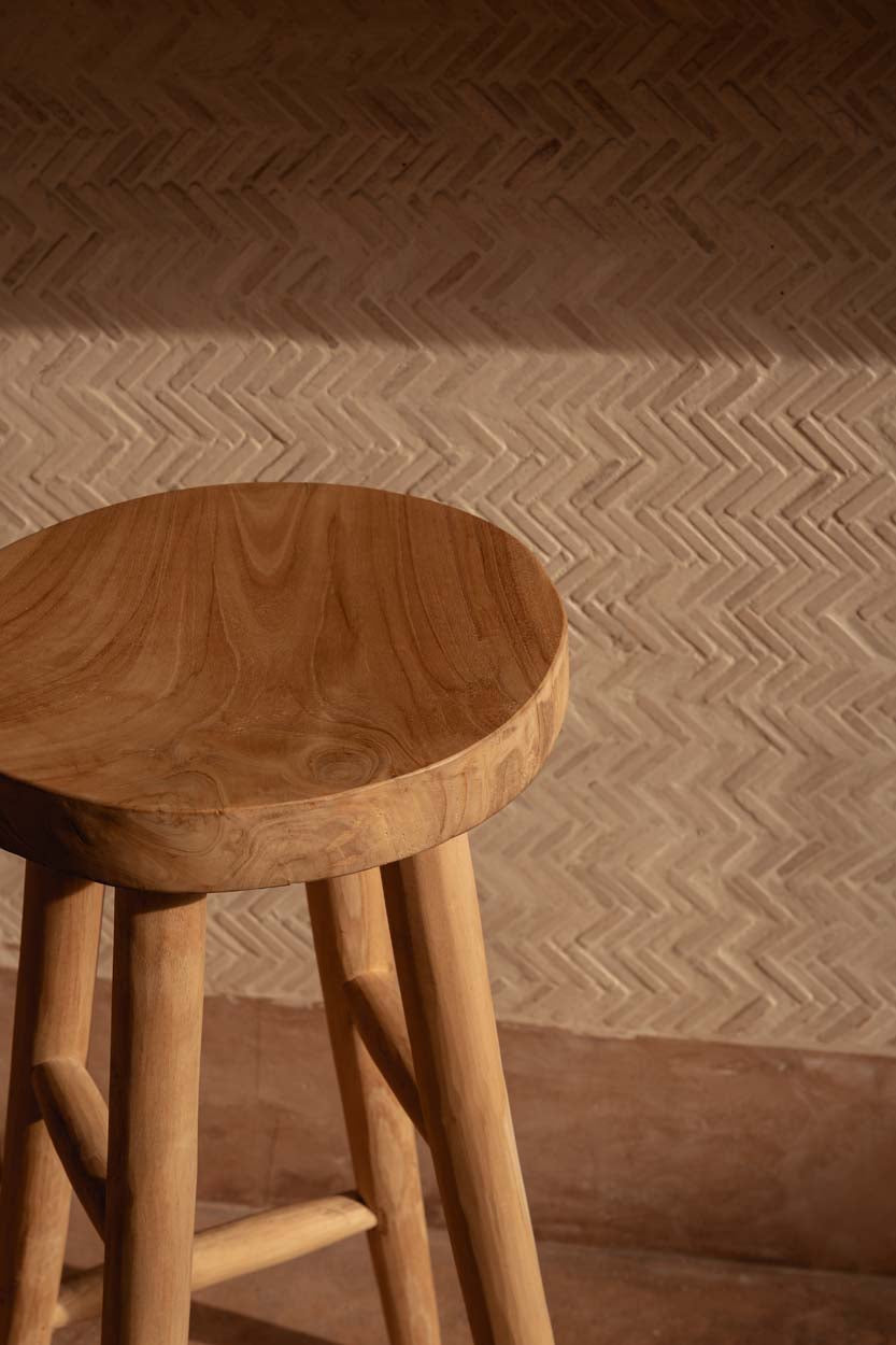 Tabouret de bar en bois naturel – Ø35 cm hauteur 75 cm