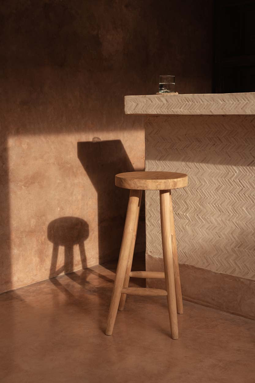 Tabouret de bar en bois naturel – Ø35 cm hauteur 75 cm