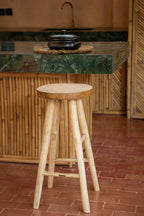 Tabouret de bar en bois naturel – Ø35 cm hauteur 75 cm