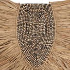 Décor mural rond en herbe tressée naturelle 85 cm