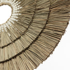 Décoration murale ronde en jonc de mer et coton blanc naturel – Ø75 cm