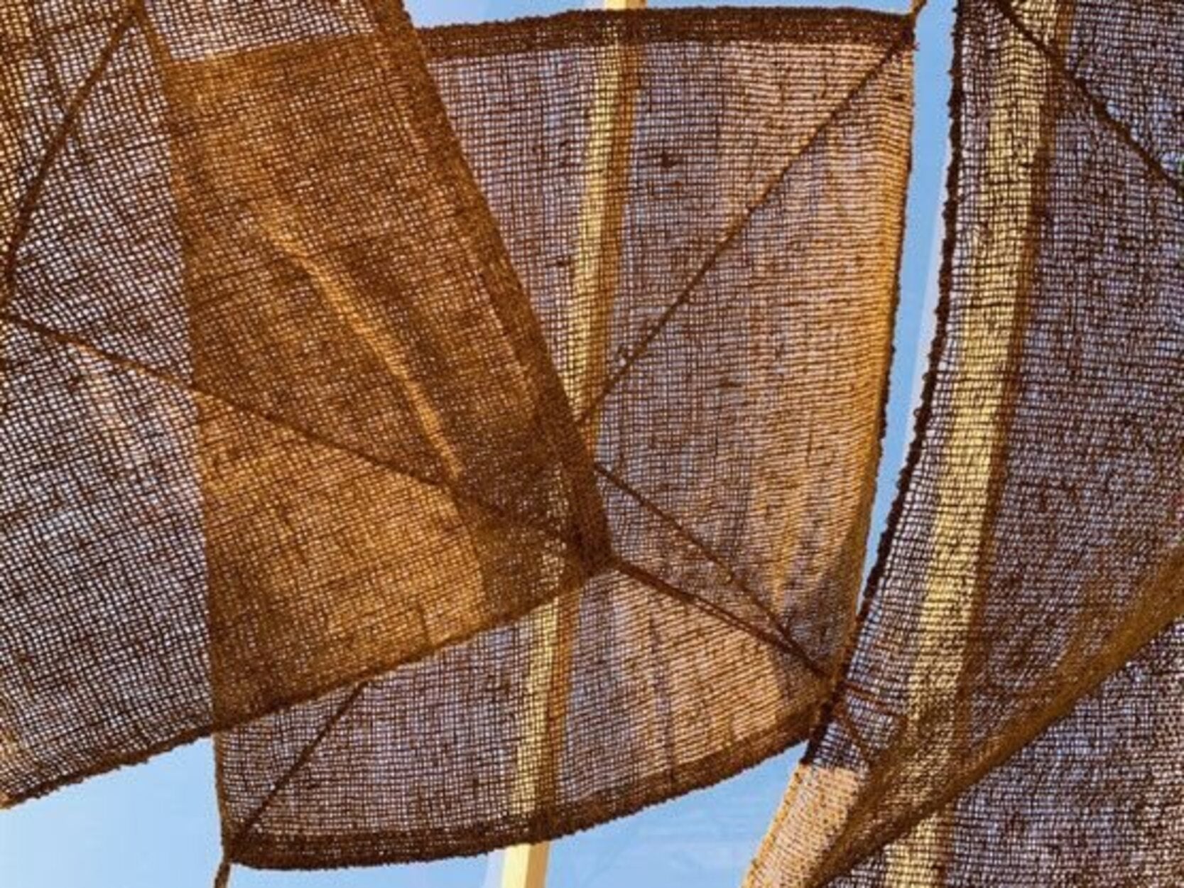 Voile d’ombrage rectangulaire en fibre de coco ajourée naturelle – 300x200 cm