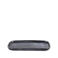Assiette rectangulaire en terre cuite – Noir mat