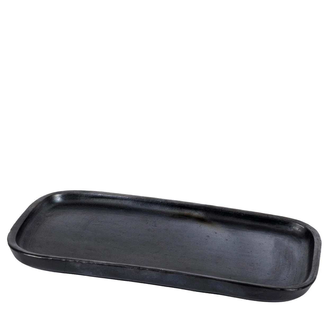 Assiette rectangulaire en terre cuite – Noir mat