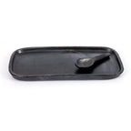 Assiette rectangulaire en terre cuite – Noir mat