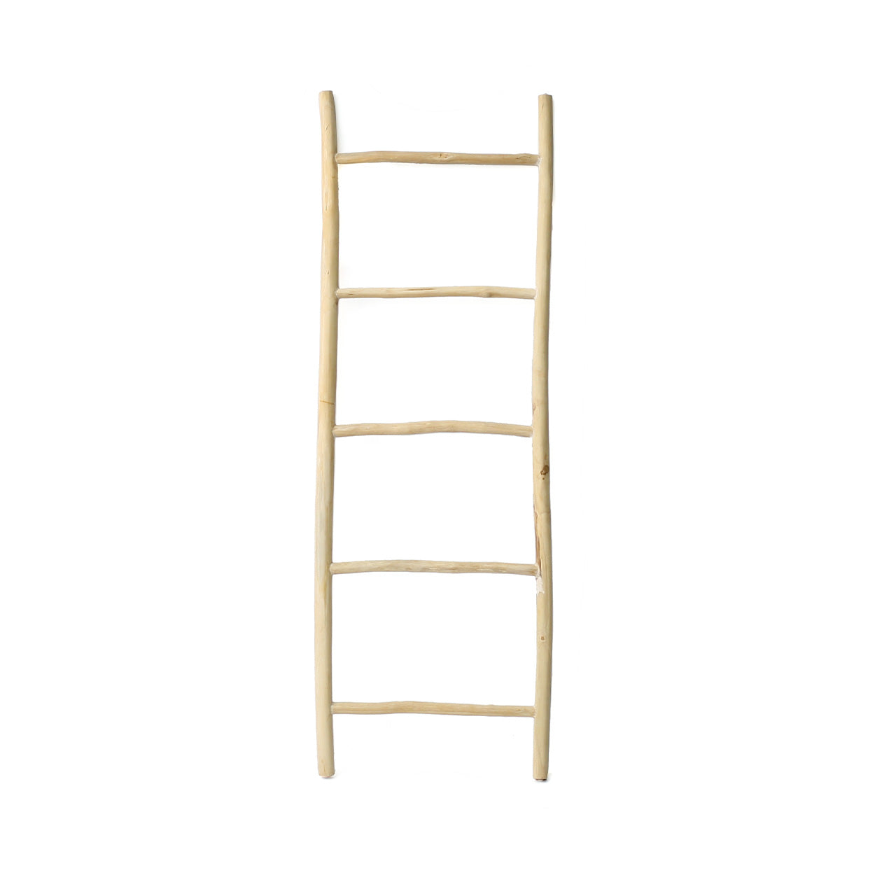 Échelle décorative en teck naturel – Structure asymétrique – H165 cm