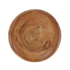 Tabouret en bois de teck massif forme sablier naturel – H45 cm