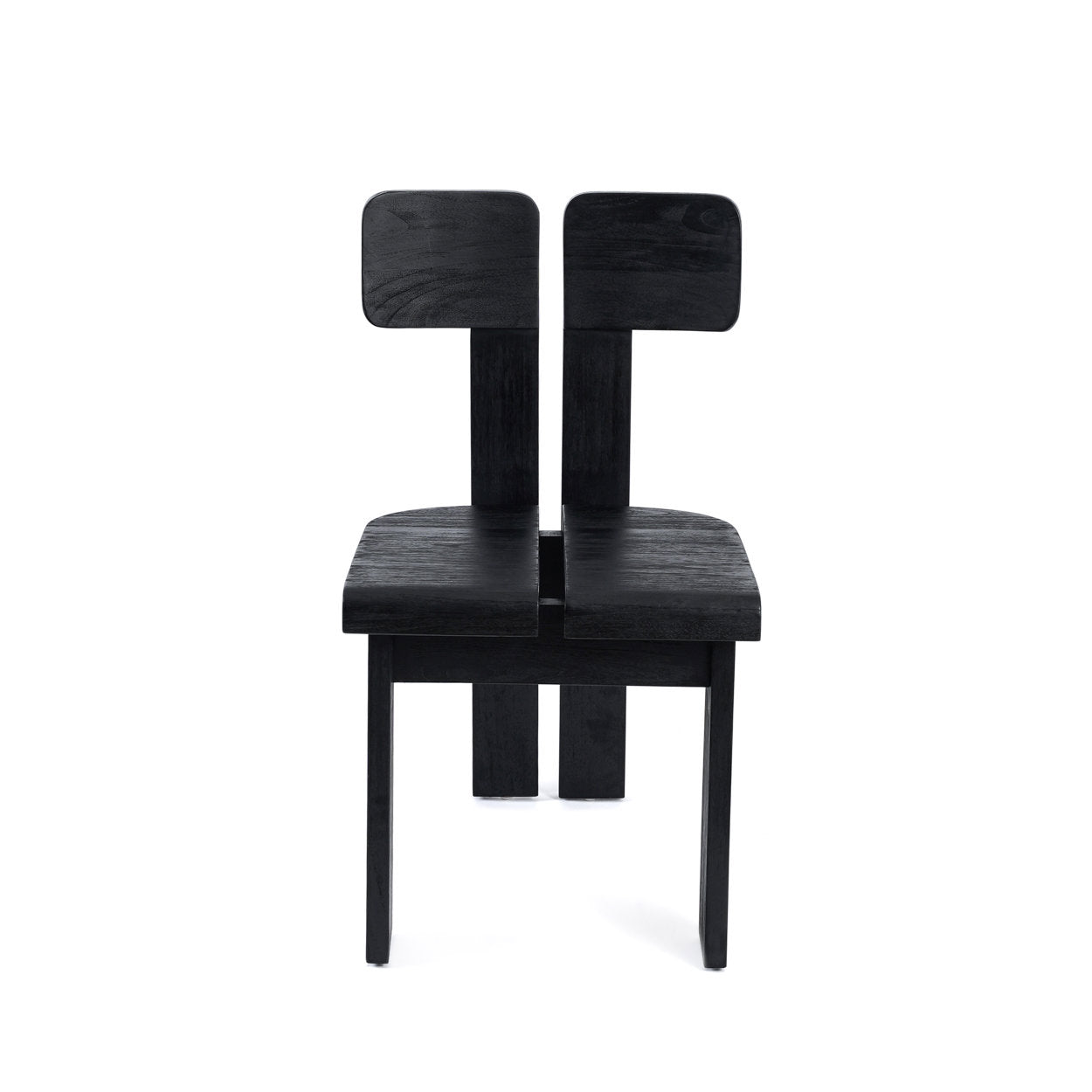 Chaise en bois noir – Teck – 57x50 cm