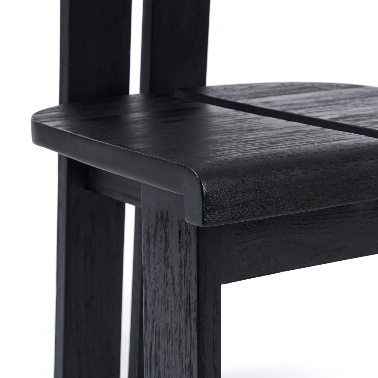Chaise en bois noir – Teck – 57x50 cm