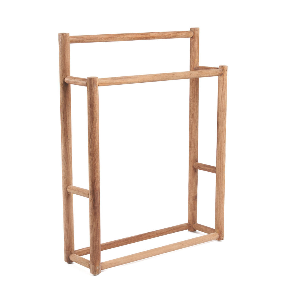 Porte-serviettes en bois de teck naturel au design épuré – 70x22 cm
