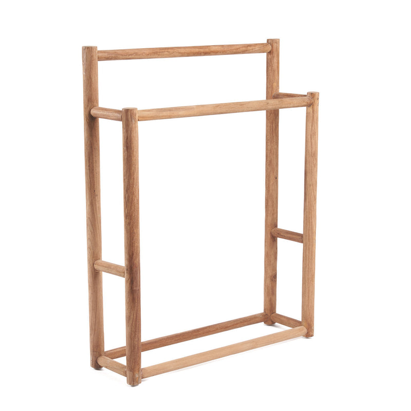Porte-serviettes en bois de teck naturel au design épuré – 70x22 cm