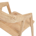 Chaise en teck recyclé naturel dossier courbé salle à manger intérieur/extérieur