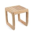 Tabouret d’extérieur en teck recyclé naturel forme rectangulaire – 38x38 cm