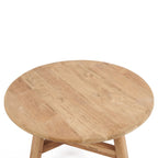 Table basse ronde en bois de teck recyclé naturel – Ø80 cm