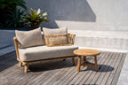 Table basse ronde en bois de teck recyclé naturel pour salon – Ø60 cm