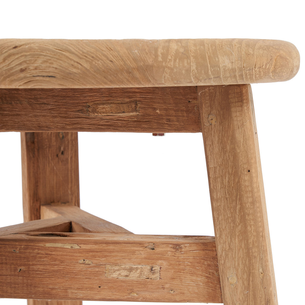 Table basse ronde en bois de teck recyclé naturel pour salon – Ø60 cm