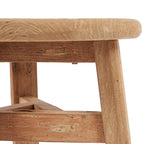 Table basse ronde en bois de teck recyclé naturel pour salon – Ø60 cm