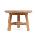 Table basse ronde en bois de teck recyclé naturel pour salon – Ø60 cm