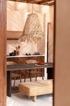 Suspension conique en abaca naturel – Ø63 cm