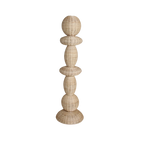Lampadaire rotin sculpture totem beige pour salon – H175 cm