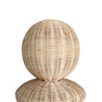 Lampadaire rotin sculpture totem beige pour salon – H175 cm