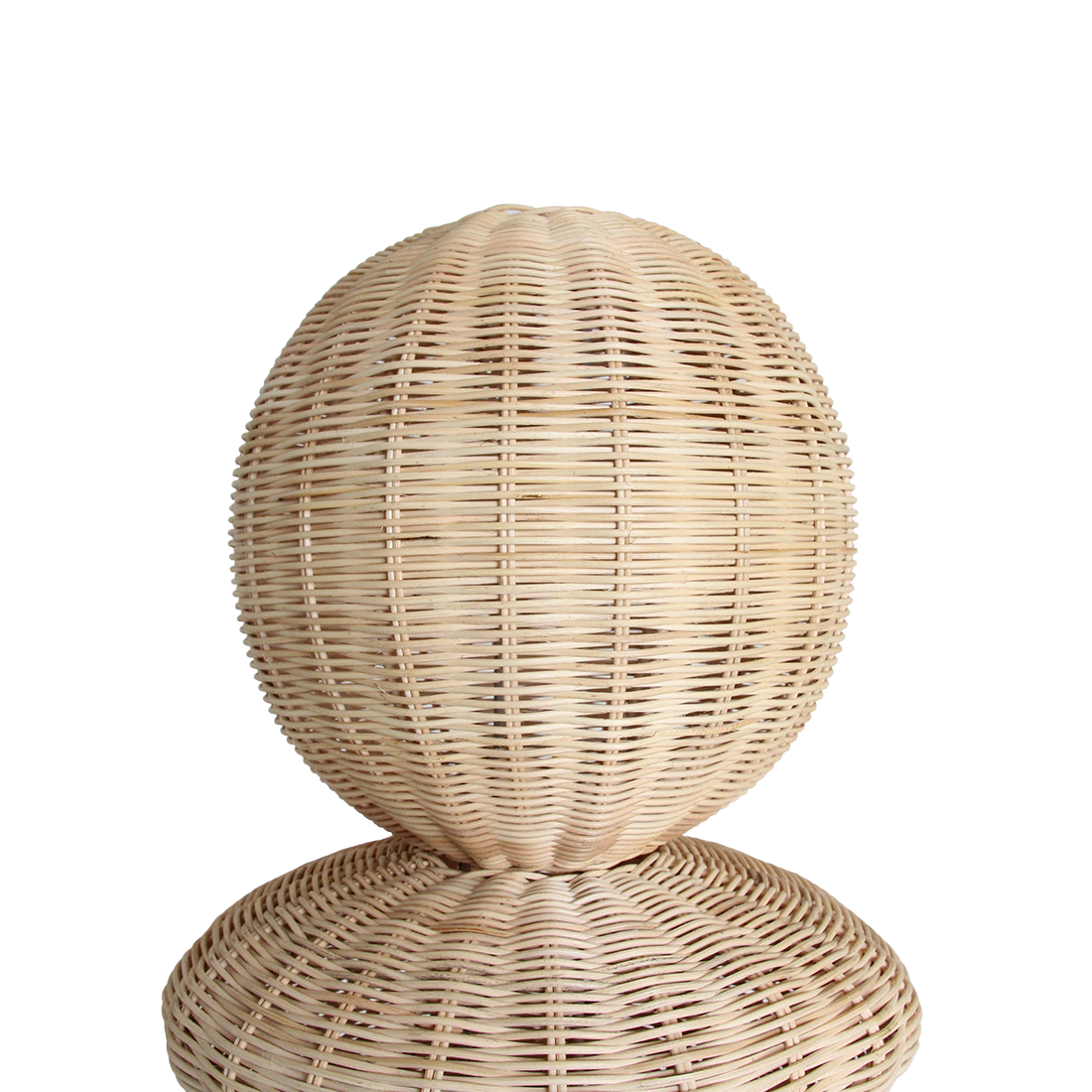 Lampadaire rotin sculpture totem beige pour salon – H175 cm