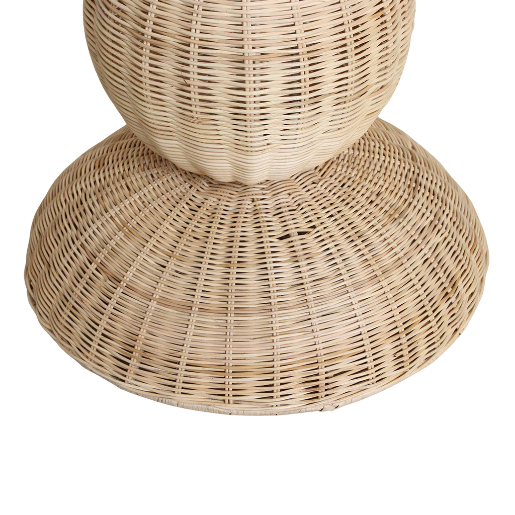 Lampadaire rotin sculpture totem beige pour salon – H175 cm