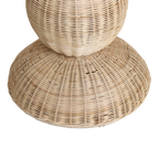 Lampadaire rotin sculpture totem beige pour salon – H175 cm