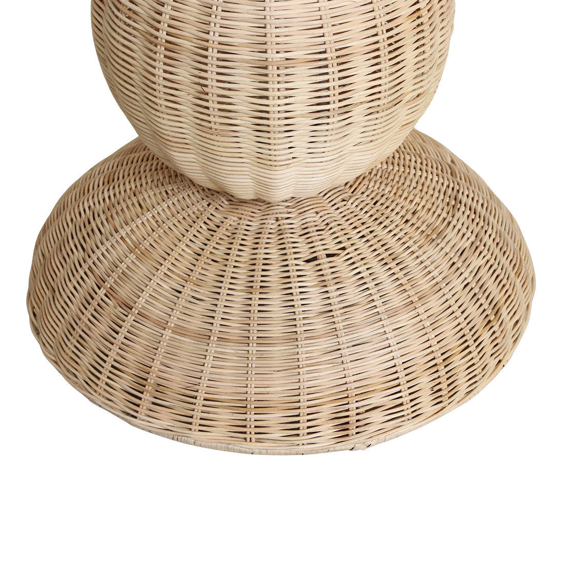 Lampadaire rotin sculpture totem beige pour salon – H175 cm