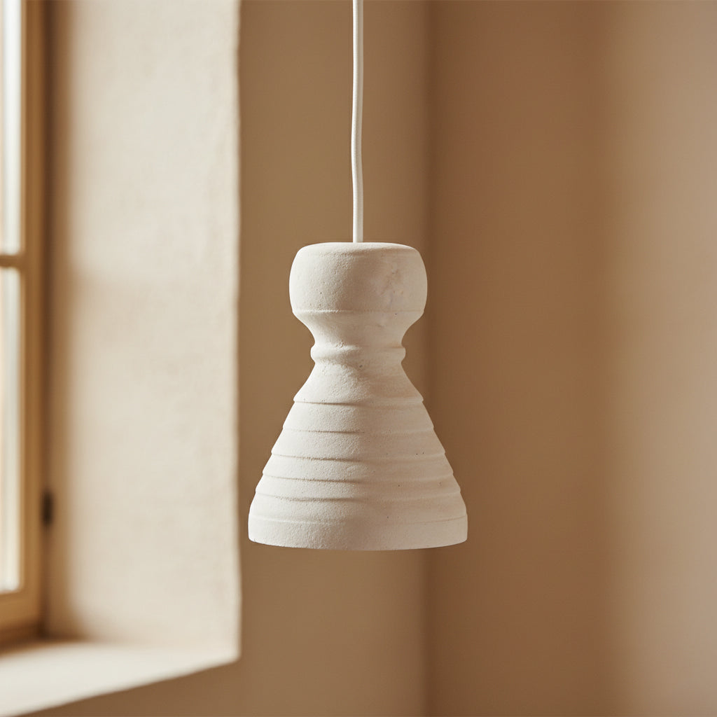 Suspension organique blanche mat pour intérieur écoresponsable – 15x20 cm