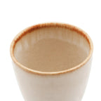 Coupes en céramique artisanale beige bord contrasté – Lot de 6