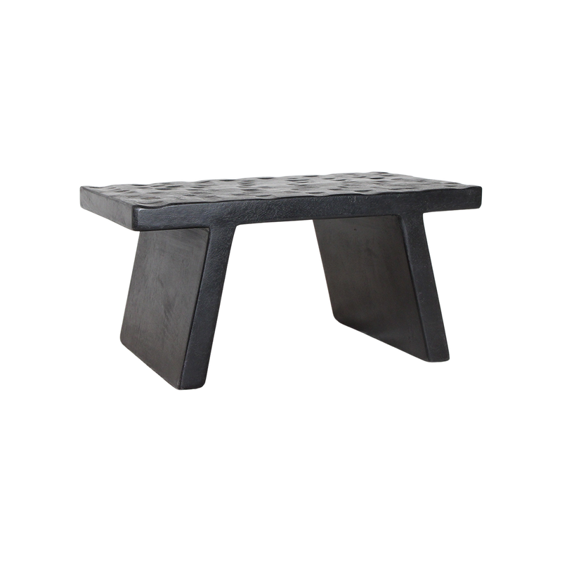 Table basse en bois de manguier noir sculpté rectangulaire – 40x25 cm