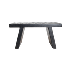 Table basse en bois de manguier noir sculpté rectangulaire – 40x25 cm