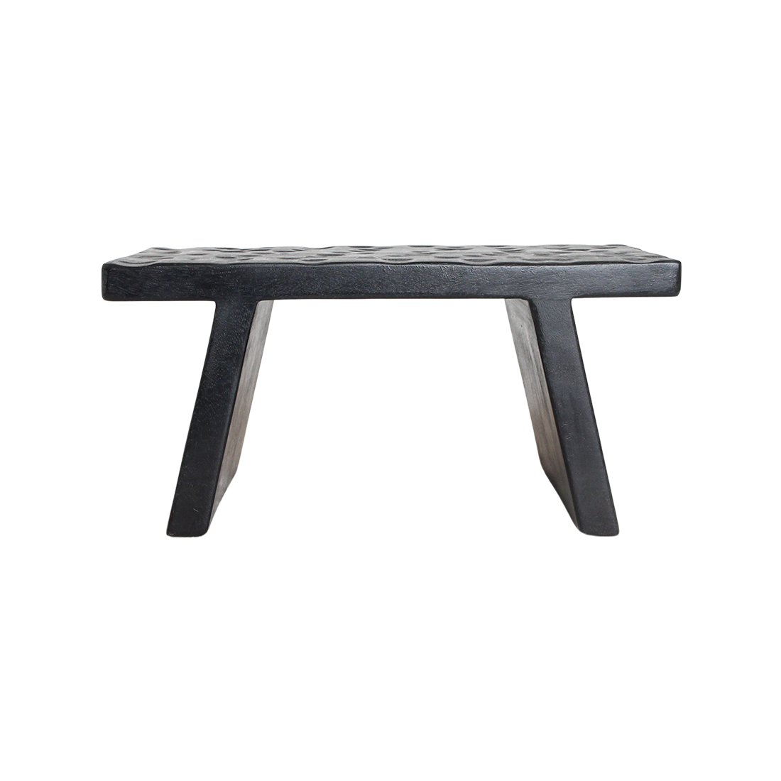 Table basse en bois de manguier noir sculpté rectangulaire – 40x25 cm