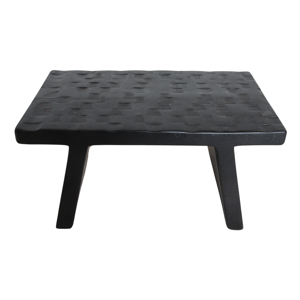 Table basse en bois de manguier noir sculpté rectangulaire – 40x25 cm