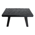 Table basse en bois de manguier noir sculpté rectangulaire – 40x25 cm