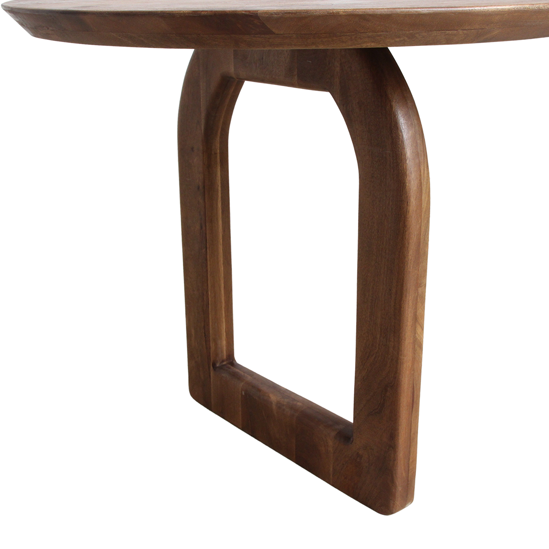 Table à manger en bois de manguier arrondie marron – 180x90 cm