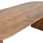 Table à manger en bois de manguier arrondie marron – 180x90 cm