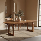 Table à manger ovale en bois de manguier brun chaleureux - 200x90 cm