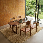 Table à manger en bois de manguier brun plateau arrondi – 240x90 cm