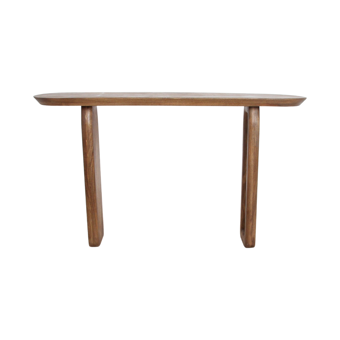 Console murale en bois de manguier brun pieds sculptés – 140x35 cm
