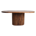 Table à manger ovale en bois de manguier brun chaleureux – 200x110 cm