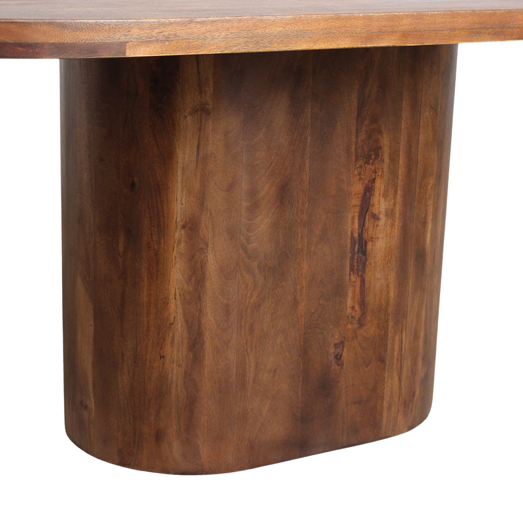 Table à manger ovale en bois de manguier brun chaleureux – 200x110 cm