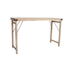 Table bar pliante bois recyclé beige intérieur/extérieur – 170x60 cm